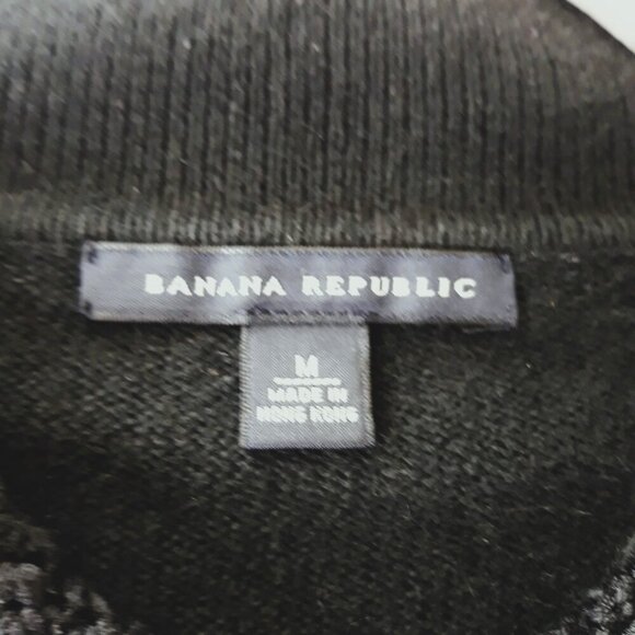 Banana Republic Black Cotton Angora Braided Lady Cardigan Sweater M - DO NOT GO - Picture 10 of 12